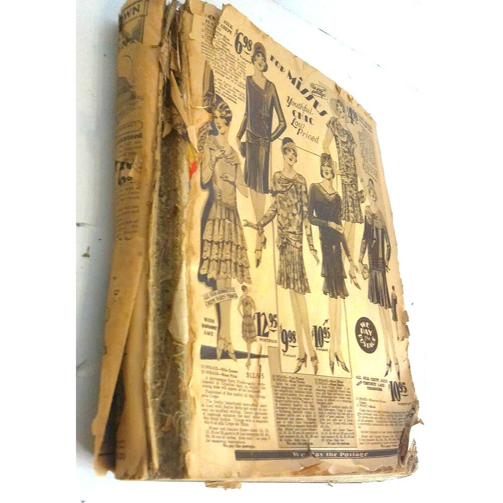 Antique 1920s Sears Roebuck Catalog Fashion Lifestyle Archive Historical AS IS